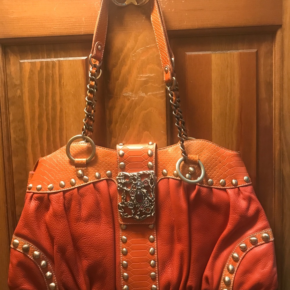 Designer Handbag by Sharif - Burnt Orange